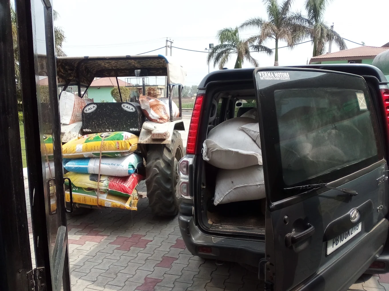 Loading cattle feed materials